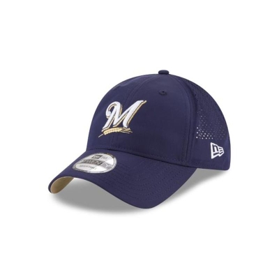 Milwaukee Brewers Gorra | New Era MLB Perforated Pivot 9twenty Adjustable Cap Mexico - Azules